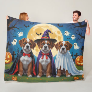 Bouviers Des Flandres Dogs Pumpkin Halloween Funny Fleece Blanket