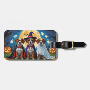 Bouviers Des Flandres Dogs Pumpkin Halloween Funny Luggage Tag