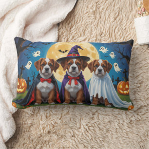 Bouviers Des Flandres Dogs Pumpkin Halloween Funny Lumbar Pillow