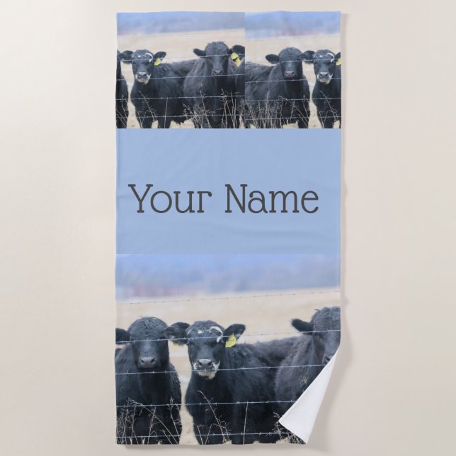 Bovine bystanders beach towel (Front)