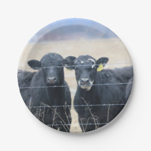 Bovine bystanders paper plate