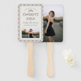 Bow 2 Photo Congrats Grad Graduation  Hand Fan