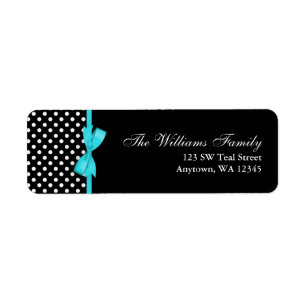 Bow à points Polka turquoise bleu et noir