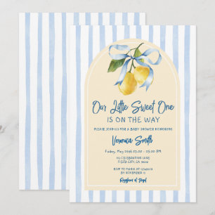 Bow A Sweet Little One Citrus Lemon Baby Shower Invitation