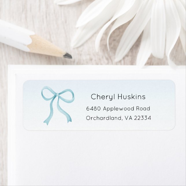 Bow Address Label, Custom, Bridal Shower, Baby  (Insitu)