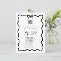 Bow Alphabetical Seating Chart,Wedding Table Cards