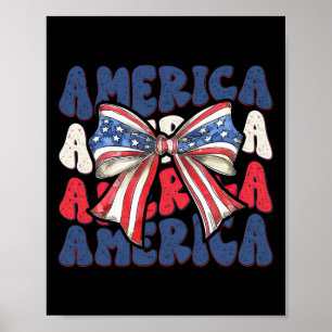 Bow America 4th Of July Patriotic Independence Day Poster