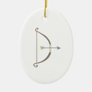 Bow and Arrow Ceramic Ornament
