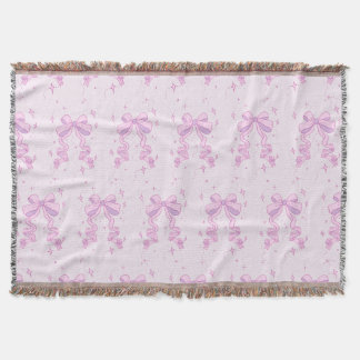 Bow and Bunnies Throw Blanket