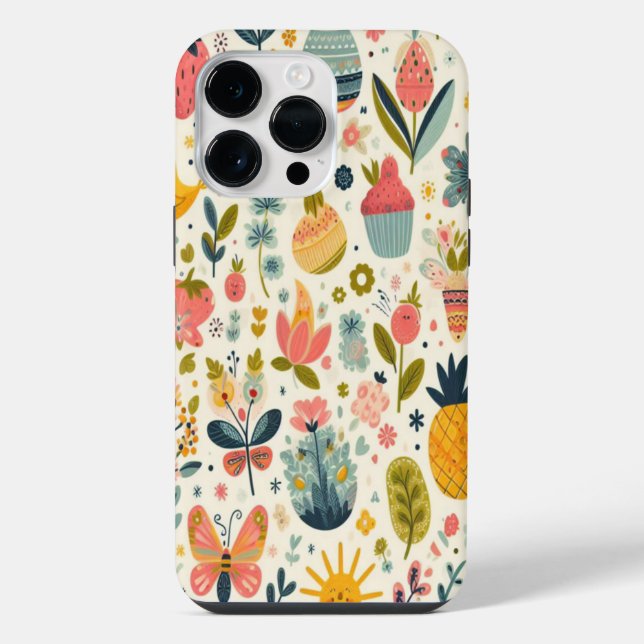 bow and cherry pattern  iPhone case (Back)