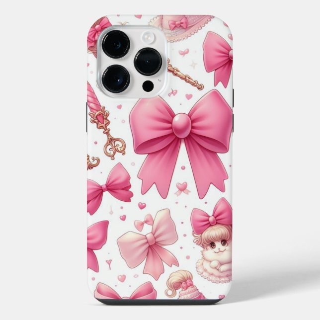 bow and cherry pattern  iPhone case (Back)