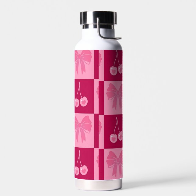 Bow and Cherry water bottle  (Left)