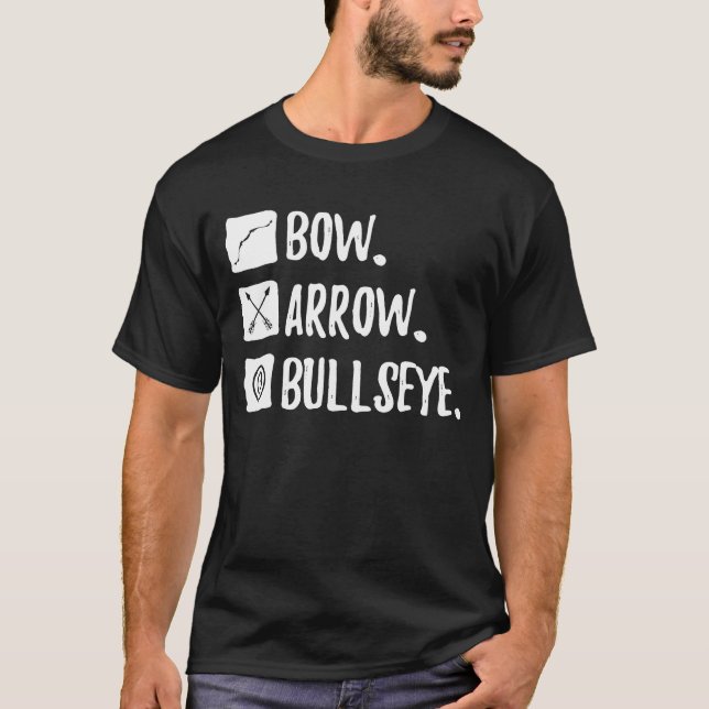 Bow Arrow Bullseye Fun Archery Practice T-Shirt (Front)
