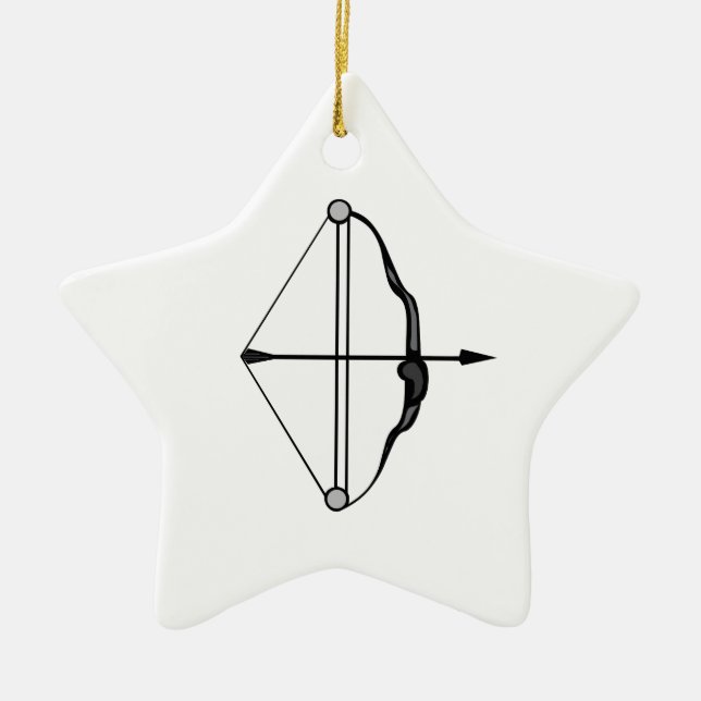 Bow & Arrow Ceramic Ornament (Front)