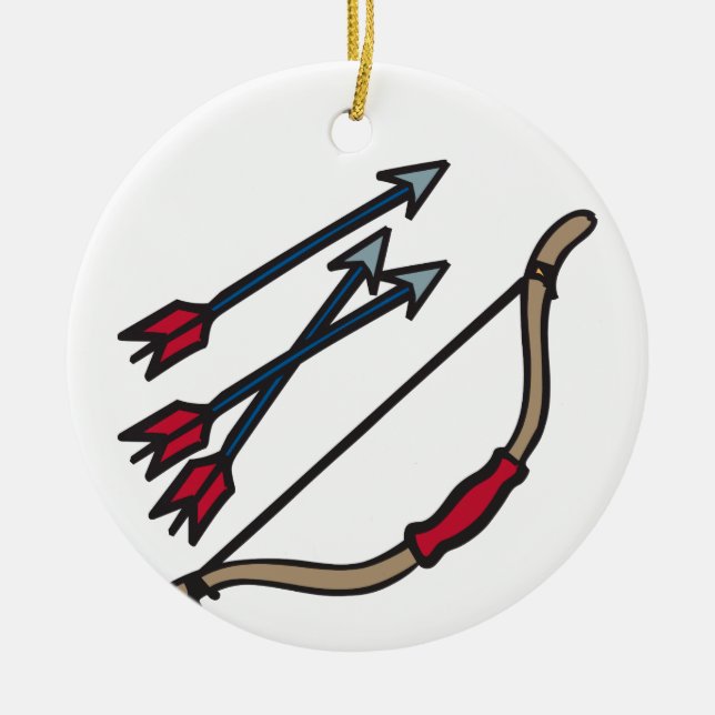 Bow Arrows Ceramic Ornament (Front)