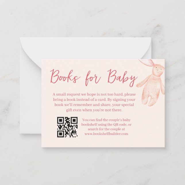 Bow Baby Shower Book Card (Front)