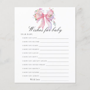 Bow baby shower - wishes for baby