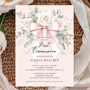 Bow & Blossom Communion Invitation