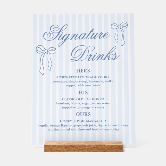 Bow Blue Mariage Signature Boissons Cocktails (Recto)