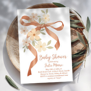 Bow Bouquet Baby Shower Invitation