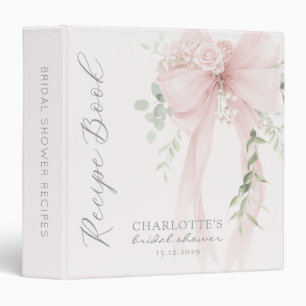 Bow Bridal Shower Recipe Book Binder