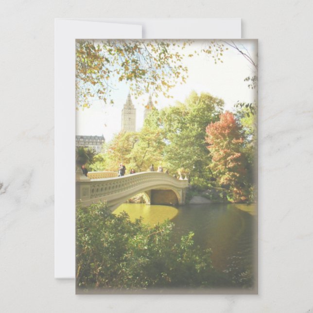 Bow Bridge Central Park Wedding Invitation (Front)