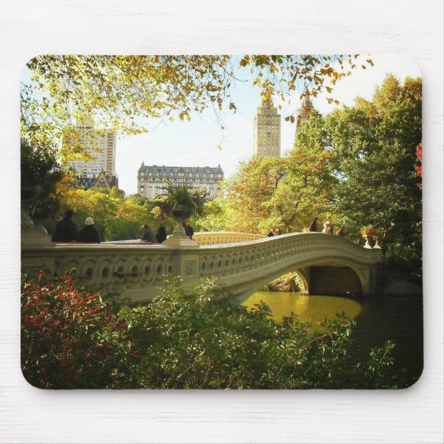 Bow Bridge in Autumn, Central Park, New York City Mouse Pad (Front)