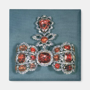 Bow brooch set with brilliant magnet
