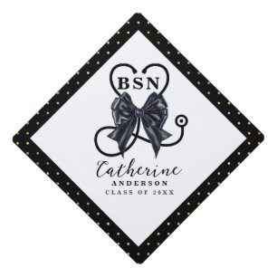 Bow BSN Nurse Graduation Cap Topper
