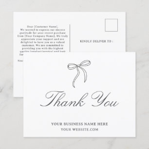 Bow Business Thank You  Postcard
