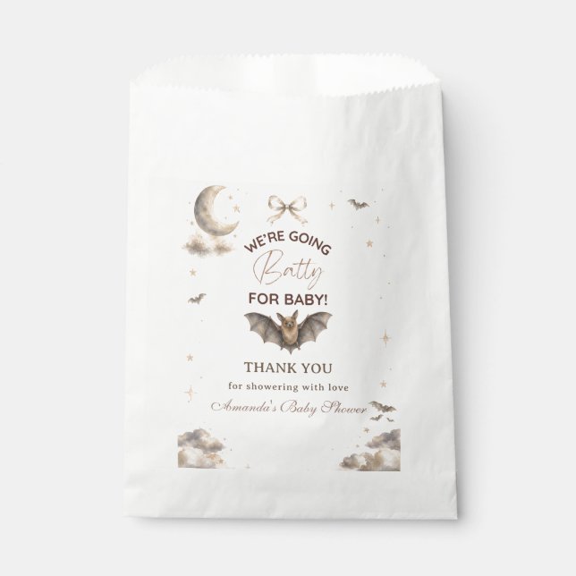 Bow Celestial We're Going Batty for Baby Shower Favour Bag (Front)