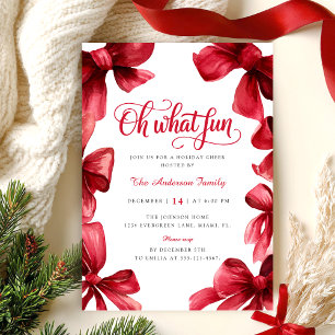 Bow Christmas Party Invitation