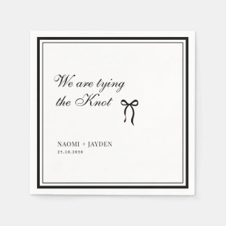 Bow Classic Old Money Black & White Wedding Napkin