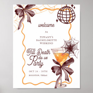 Bow Cocktail Halloween Bacheloerette Welcome Sign