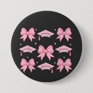 Bow coquette Graduation Pink palette 2025  3 Inch Round Button