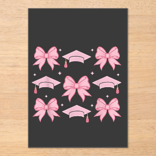 Bow coquette Graduation Pink palette 2025  Acrylic Invitations