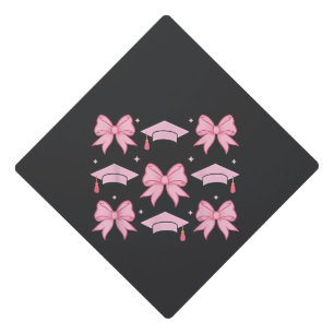 Bow coquette Graduation Pink palette 2025  Graduation Cap Topper