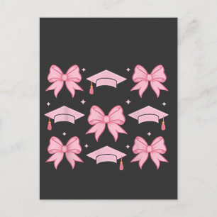 Bow coquette Graduation Pink palette 2025  Invitation Postcard