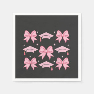 Bow coquette Graduation Pink palette 2025  Napkin