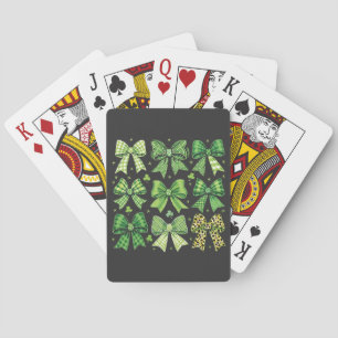 Bow Coquette St Patrick's Day Vintage Playing Cards