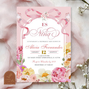 Bow Coqutte Colourful Floral Summer Es Nina Invita Invitation