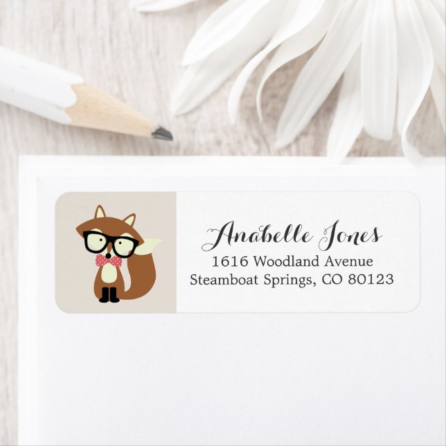 Bow Cravate et lunettes Hipster Renard Brown (En situation)