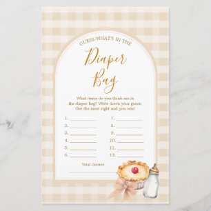 Bow Cutie Pie Pastel Gingham What's in Diaper Bag