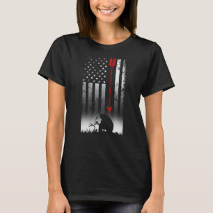 Bow Deer Hunting American Flag For Bow Hunting T-Shirt