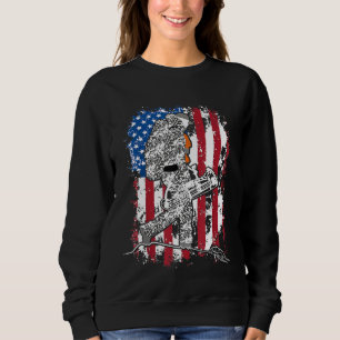 Bow Deer Hunting Camo Archery  American Flag Camou Sweatshirt