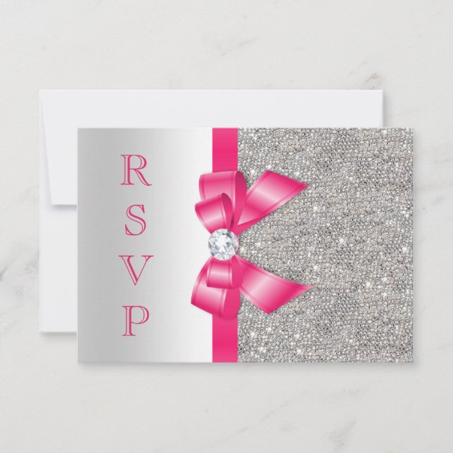 Bow & Diamants Rose Chaud RSVP (Devant)