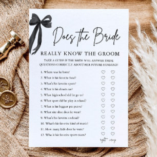 Bow Does The Bride Really Know The Groom Game Invitation