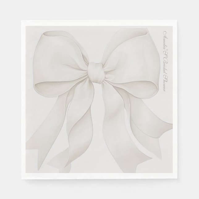 Bow Elegant Bridal Shower Decor Napkin (Front)