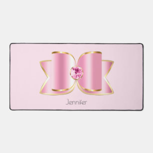 Bow en verre rose avec pierre centrale