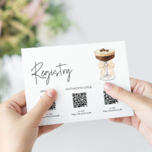 Bow Espresso Martini Bridal Shower - Registry Enclosure Card